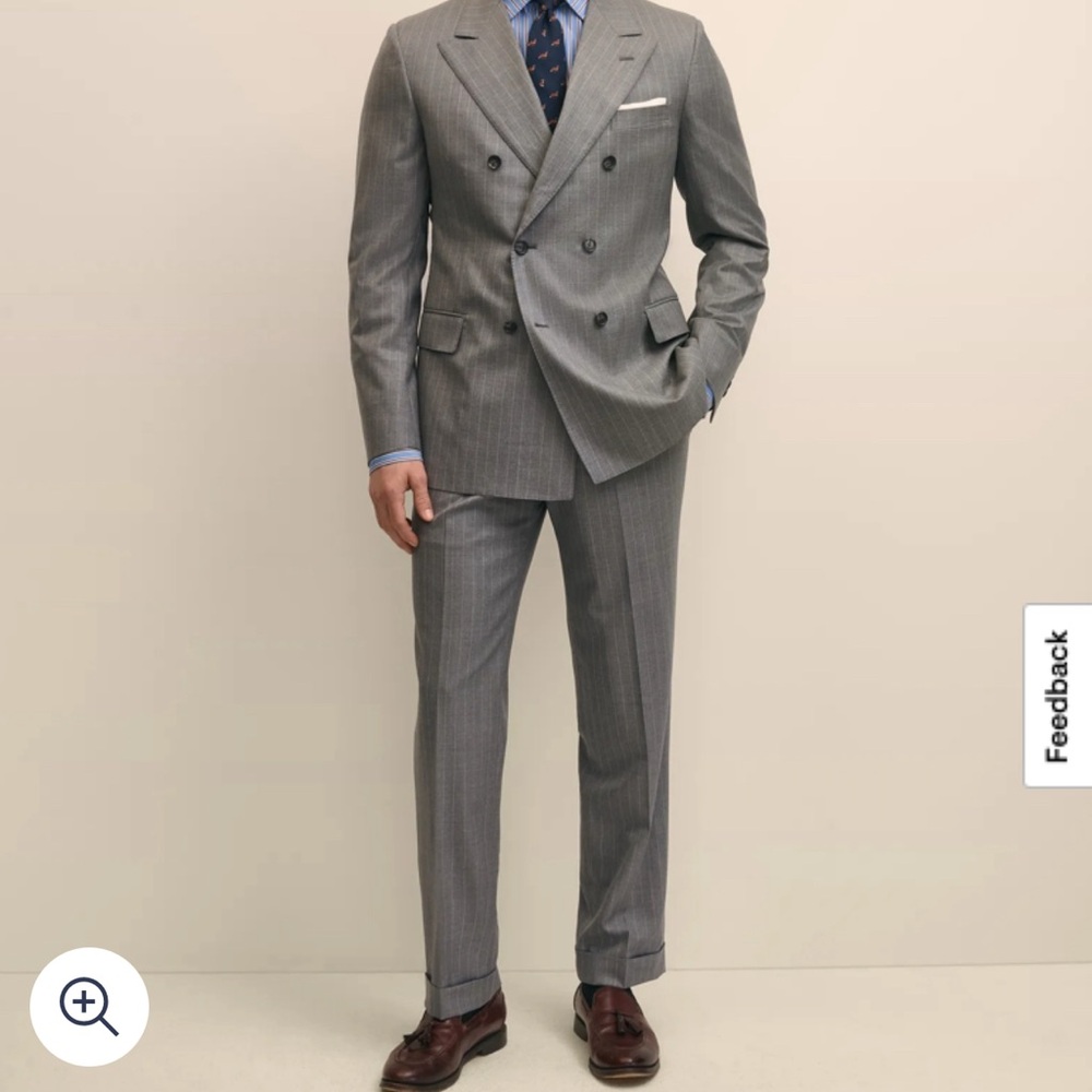 Pants only Brooks Brothers 1818 Suit Collection Men's Gray Pinstripe Suit Pants